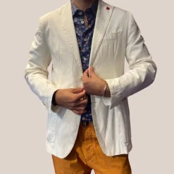 Seersucker Patch Pocket Blazer - Off-White