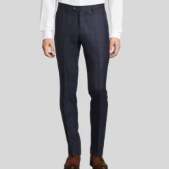 Shadow Checks Pants - Navy