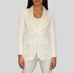 Shawl Collar Blazer - White