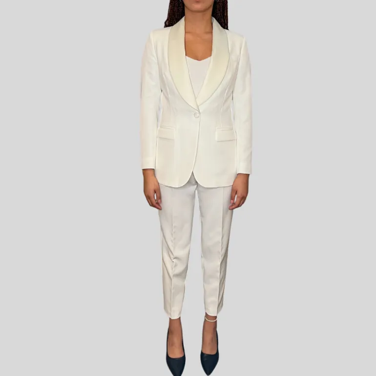 Shawl Collar Blazer - White