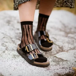 Sheer Bubbles Socks - Black