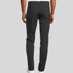 Shooting Star Pinstripe Pants - Black