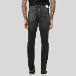 Slim Fit Tapered Destructed Denim - Nightshade
