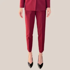 Slim Leg Jersey Pants - Burgundy