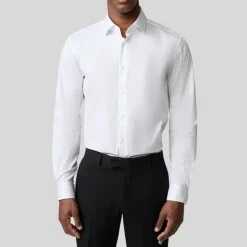 Slim-Fit Cotton Dress Shirt - White