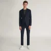 Solid Wool Slim Fit Suit Separates - Navy