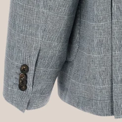 Subtle Plaid Checks Blazer - Blue