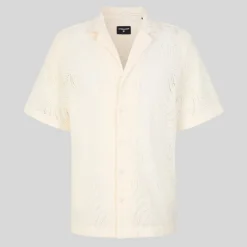 Swirls Knit Pattern Shirt - Cream