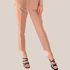 Techno Fabric Slim Leg Pants - Pink