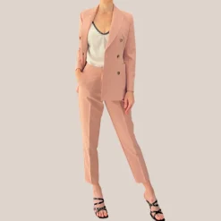 Techno Fabric Slim Leg Pants - Pink