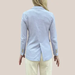 Textured Double Breasted Blazer - Light Purple