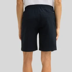Textured Drawstring Waistband Shorts - Navy