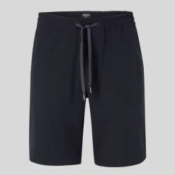 Textured Drawstring Waistband Shorts - Navy