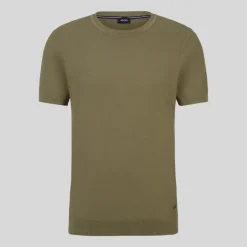 Textured Knit Crew Ribbed T-Shirt - Army