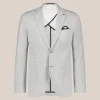 Tonal Glen Plaid Patch Pocket Jersey Blazer - Light Grey