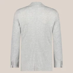Tonal Glen Plaid Patch Pocket Jersey Blazer - Light Grey