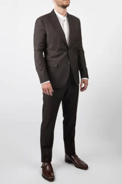 Tonal Glen Plaid Wool Suit - Brown
