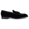 Velvet Tassel Loafer - Black
