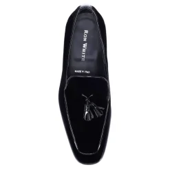 Velvet Tassel Loafer - Black