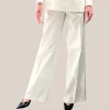 Wide Leg Cotton Pants - White