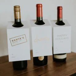 Wine Bottle Gold Foil Neck Tag - Mix Set of 3