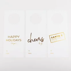 Wine Bottle Gold Foil Neck Tag - Mix Set of 3