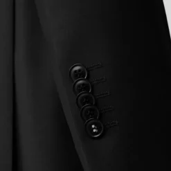 Wool Stretch Blend Blazer - Black