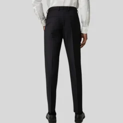 Wool Stretch Blend Slim Fit Dress Pant - Black