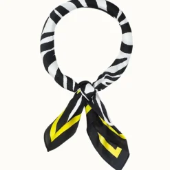 Zebra Pattern Highlight Silk-Like Neckerchief - Yellow